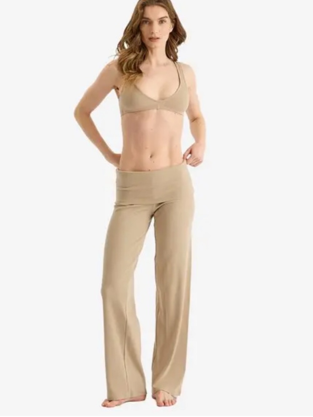 NWT SKIMS Cotton Rib Foldover Leggings